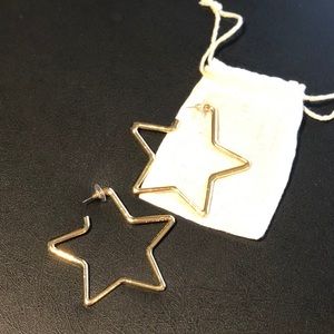 Gold star statement earrings